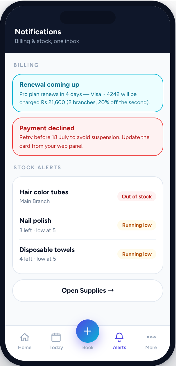 Zyniq Sync owner app — Notifications