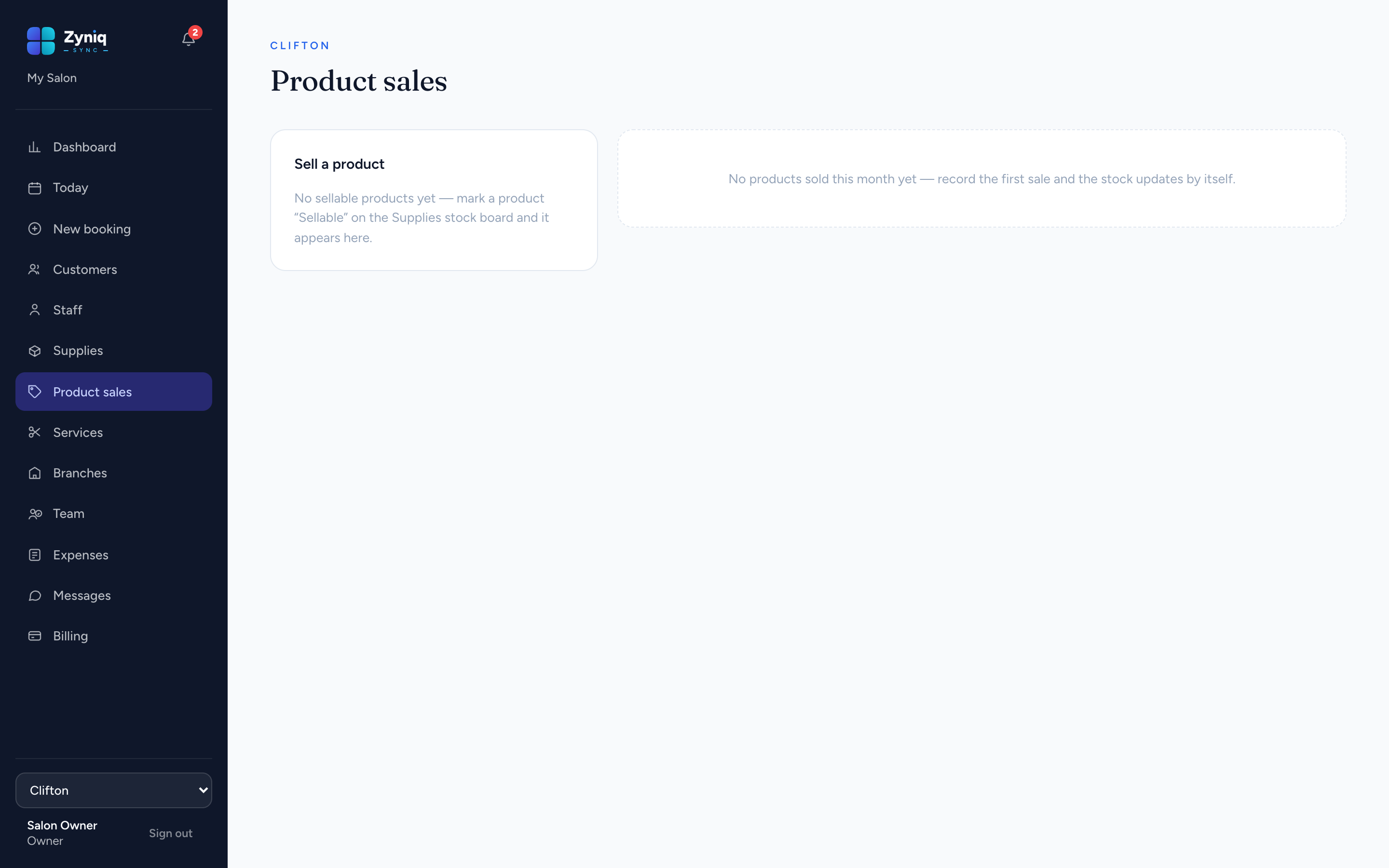 Zyniq Sync — Sell products, not just services